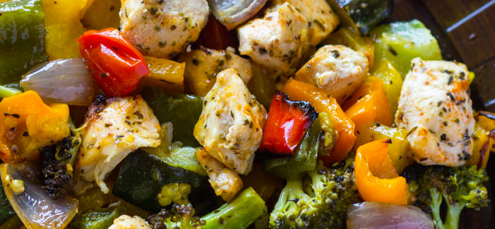 15 Minute Healthy Roasted Chicken and Veggies