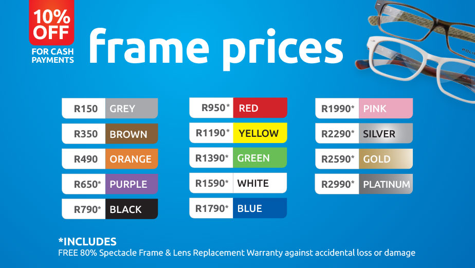 Frame Prices Offers SpecSavers South Africa
