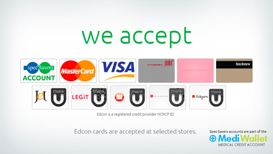 Retail And Credit Cards Payment Options SpecSavers South Africa