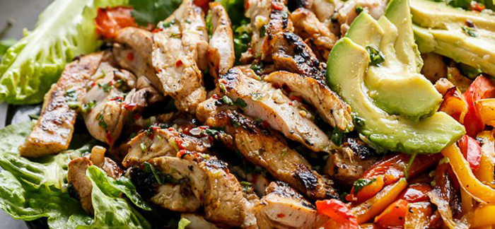 Grilled Chilli Lime Chicken Fajita Salad