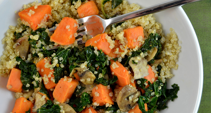 Quinoa With Kale & Sweet Potatoes 