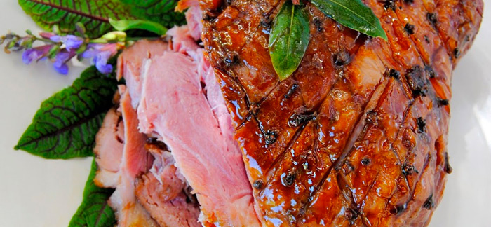 Roast Gammon glazed in Brandy and Coke